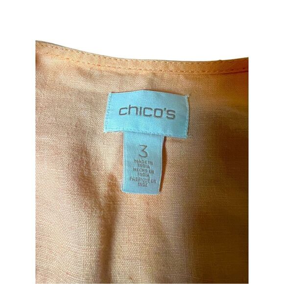 Chicos Size 3 Womens 100%‎ Linen Cardigan Jacket Tech Style Casual Resort - Picture 3 of 7